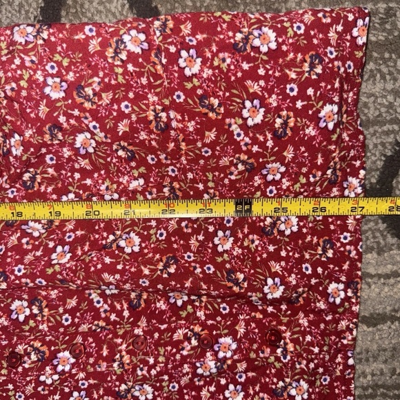 Justify Red Floral Sleeveless A-Line Dress Smocked Waist M - Picture 9 of 9